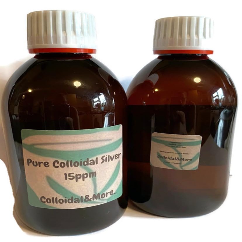 Colloidal&More ~ 100% Natural ~ Pure Colloidal Silver ~ 15ppm ~ 3 X 500ml Sealed Amber Glass Bottle ~ Triple Pack