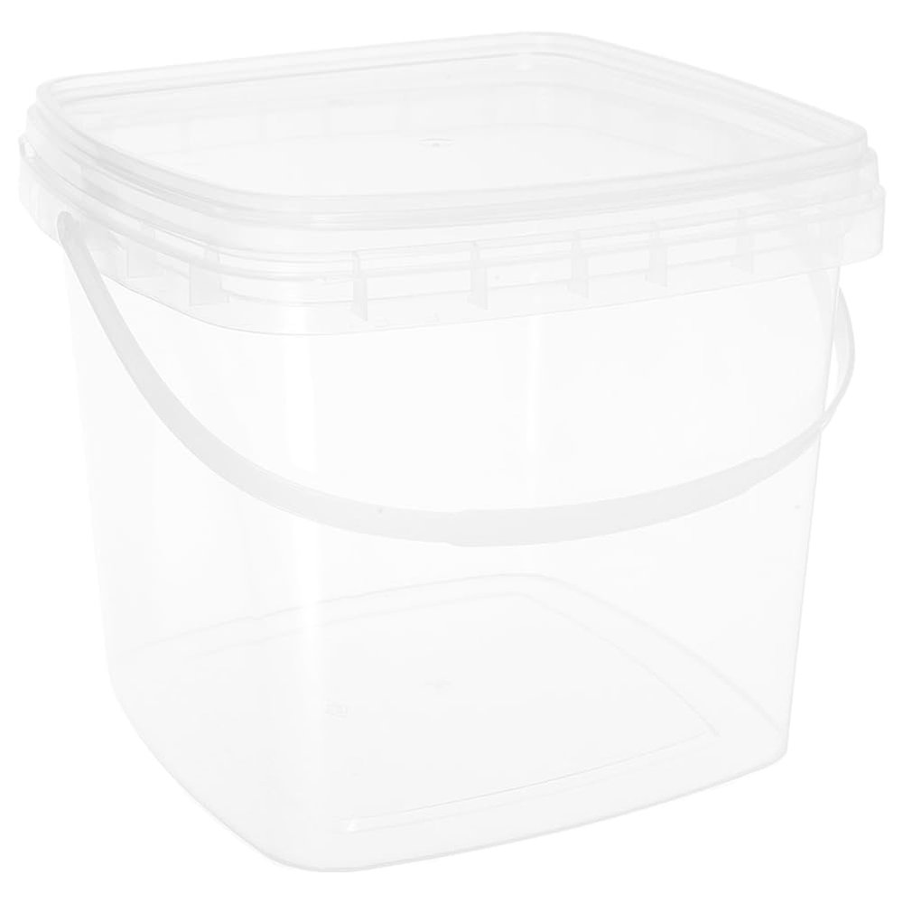 ABOOFAN Food Grade Plastic Barrel with Lid Small Square Container Portable Leakproof Bucket for Outdoor Camping Picnic Food Storage 5.1 Inch