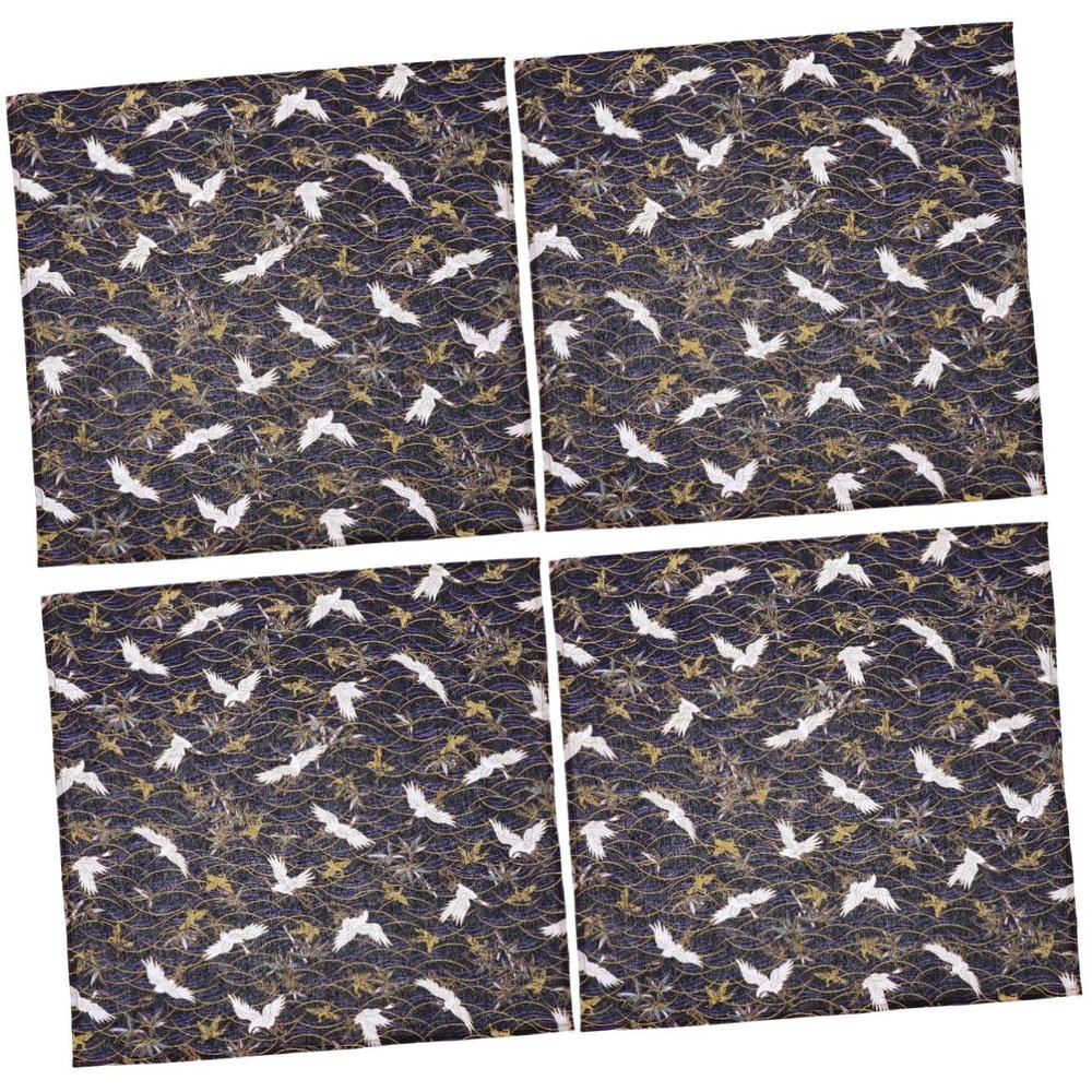 VOSAREA 4pcs Box Japanese Wrapping Cloth for Bento Box Printed Design Packaging