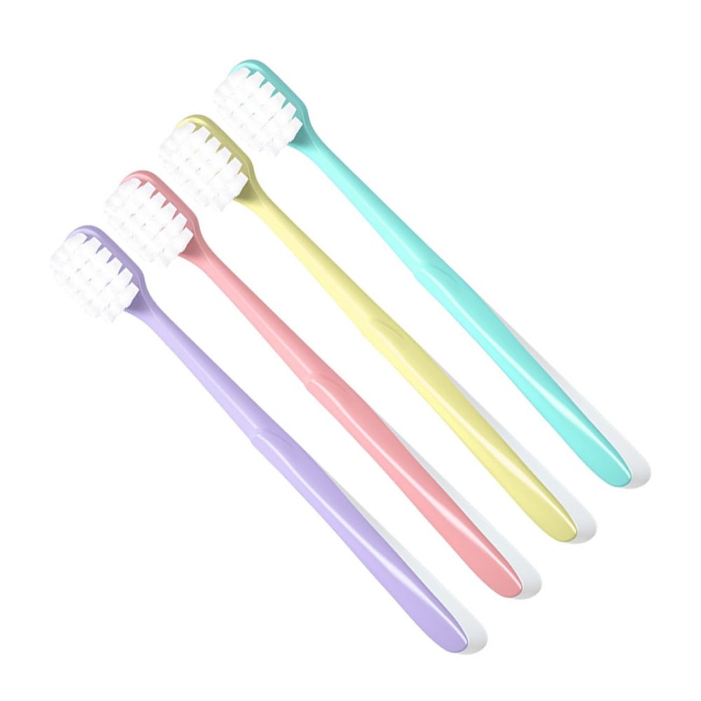 Beaupretty 4pcs Toothbrush Cotton Soft Bristles Ergonomic Handle Deep Cleaning for Adults