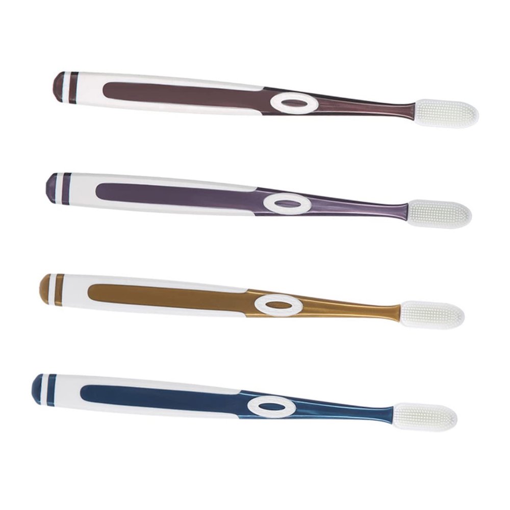 Beaupretty 4pcs Adult Soft Nano Toothbrush Replacement Heads, Silicone Bristles Tooth Care Tools Set, Household Tooth Cleaning for Daily Oral Hygiene