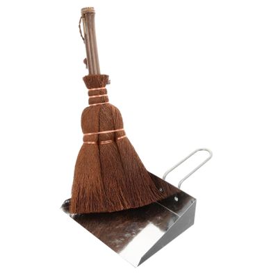 Beavorty Mini Broom Pet Cage Cleaning Brush Wooden Short Handle with Stainless Steel Lightweight Wear-resistant Pet Cleaning Tool for Cat House