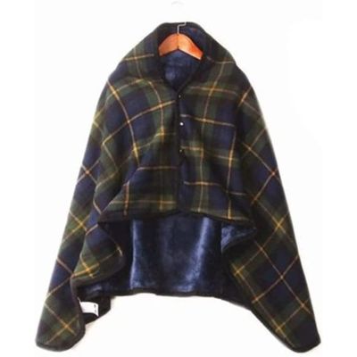 Luxury Multipurpose Leisure Blanket Cape, Adults Warm Plush Shawl Scarf Doublelayer Wrap Blanket Autumn and Winter Wheelchair Blanket, Winter Warming Products for Patients