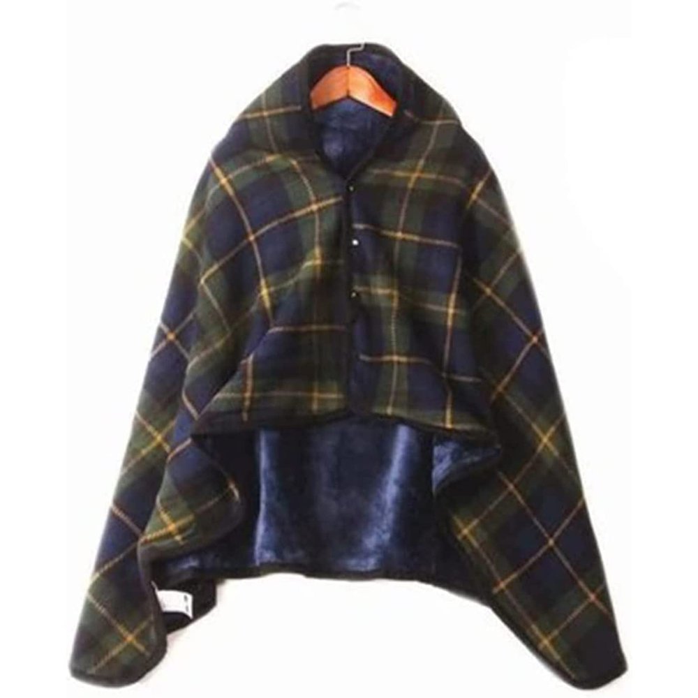Luxury Multipurpose Leisure Blanket Cape, Adults Warm Plush Shawl Scarf Doublelayer Wrap Blanket Autumn and Winter Wheelchair Blanket, Winter Warming Products for Patients