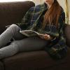 Luxury Multipurpose Leisure Blanket Cape, Adults Warm Plush Shawl Scarf Doublelayer Wrap Blanket Autumn and Winter Wheelchair Blanket, Winter Warming Products for Patients view 2