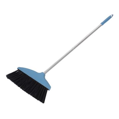 PRETYZOOM Soft Bristle Broom for Home Kitchens and Outdoor Courtyard Plastic Trash Sweeping Broom Metal Handle for Indoor Dust and Pet Hair Cleanup