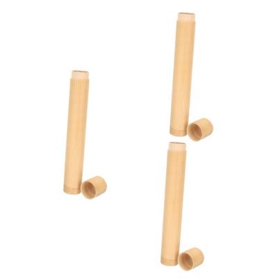 Beaupretty 3pcs Bamboo Toothbrush Holder Outdoor Portable Case for Camping Travel Stylish Storage for Small Bathroom
