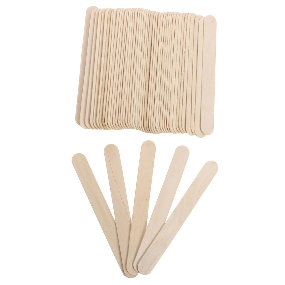 Beaupretty Wooden Hair Removal Spatulas of Wax Sticks Applicators for Body Eyebrow Smooth Surface Safe for Sensitive Skin