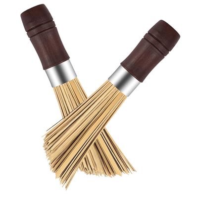 Ciieeo 2pcs Bamboo Pot Brush Kitchen Cleaning Scrubber Pot Wash Brush Dish Cleaning Handle for Dishwashing