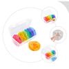 FRCOLOR Weekly 21-Compartment Rainbow Pill Box Organizer, Portable Medicine Storage Case for Travel and Daily Vitamin Management view 2