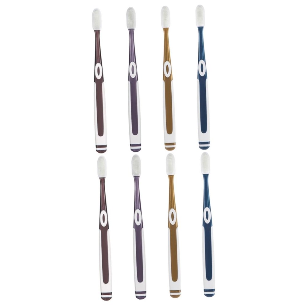 Beavorty 2sets Nano Toothbrushes for Adults Silicone Toothbrushes for Travel and Daily Use Soft Bristles for Gentle Cleaning Random Color