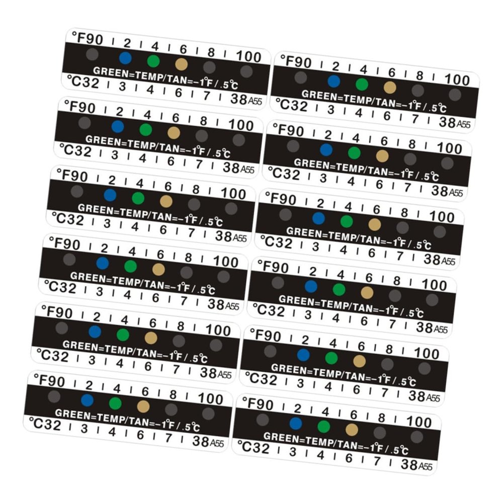 Healvian Temperature Testing Stickers for Urine Cups 25pcs Adhesive Thermometer Labels 90-100f Liquid Crystal Temperature Indicator Strips for Health Monitoring