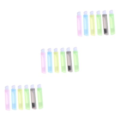 Beaupretty 18pcs Folding Travel Toothbrush Bristles Portable Camping Toothbrush for Travel Manual Use Random Color