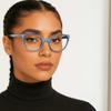 2SeeLife Narrow Cat Eye Reading Glasses for Women SmallMedium Fit, Sturdy Frame, Spring Hinges, Stylish Cateye Readers, Pacific Blue, +1.00 view 3