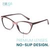 2SeeLife Narrow Cat Eye Reading Glasses for Women SmallMedium Fit, Sturdy Frame, Spring Hinges, Stylish Cateye Readers, Pink, +1.75 view 2