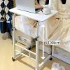 pofluany Height Adjustable Bedside Table with Wheels Portable Overbed TV Tray Table Movable Hospital Home Couch Side Standing Laptop Computer Desk Black S view 3