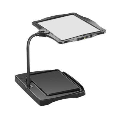 PRUTUHEA Desktop Low Vision Digital Magnifier, HD Display Electronic Reading Aid, 4X Zoom, Touch Dimming, Rechargeable Design, for Reading, Writing, Viewing Maps(Black)