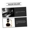 Healeved Rack Brush Holder Wall-mounted Shaving Brush Stand Metal Barber Tool Space-saving view 2