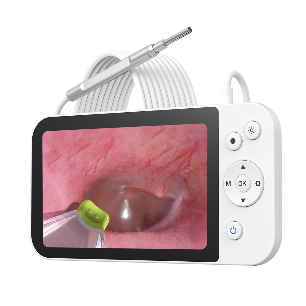 Septpenta Digital Otoscope Camera, 5 Inch IPS Screen MS500, 3.9mm Otoscope Camera with 6 Adjustable Leds, Ear Wax Removal Tool for Kids, Adults and Pets