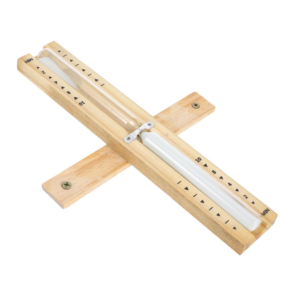 OKUMEYR Sauna Hourglass Timer 10-minute Glass Sand Timer White Sand Wooden Frame for Steam Bath and Home Use