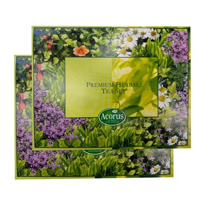 Acorus Premium Herbal Tea Set 100g 60 Tea Bags Made In Lithuania Green Tea Bag Assorted Tea Variety Pack Blends Herbal Tea Gift Set - Pack Of 2
