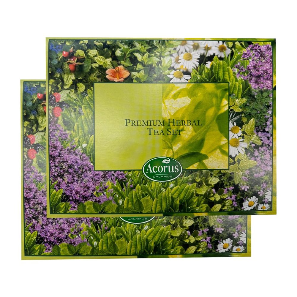 Acorus Premium Herbal Tea Set 100g 60 Tea Bags Made In Lithuania Green Tea Bag Assorted Tea Variety Pack Blends Herbal Tea Gift Set - Pack Of 2