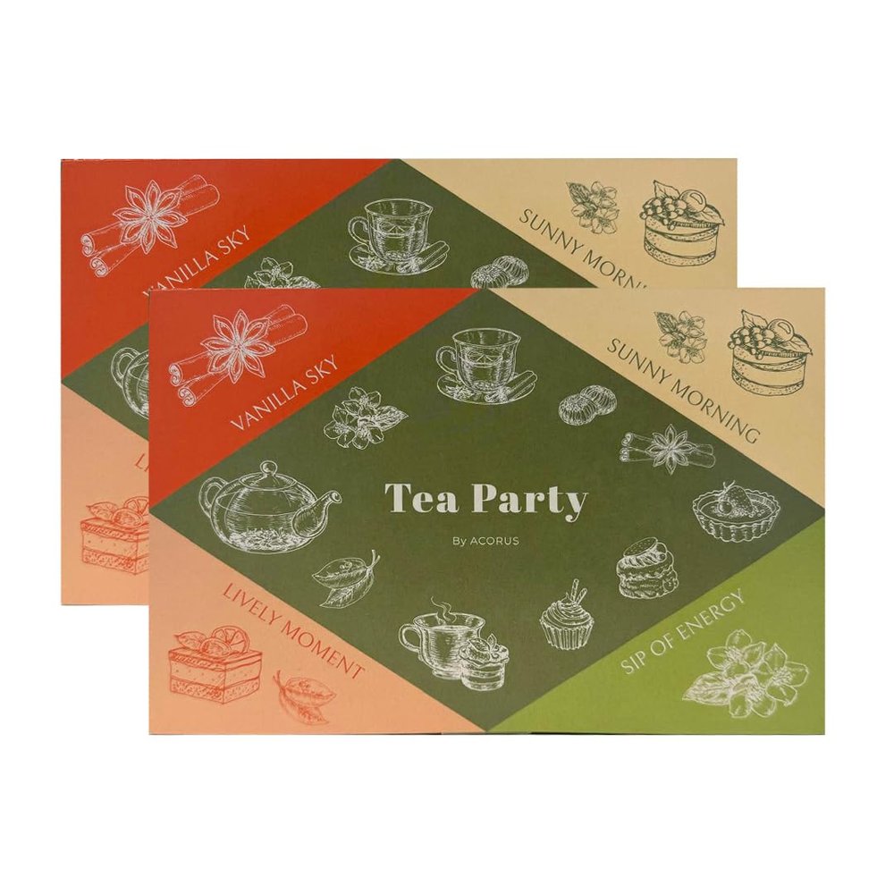 Acorus Tea Party Set 60g 40 Tea Bags Made in Lithuania Green Tea Bag Assorted Tea Variety Pack Blends Freen Tea Gift Set - Pack of 2