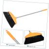 ABOOFAN Soft Bristle Broom Dustpan Set, Orange Household Floor Sweeping Brush Long Handle, Hair-resistant Cleaning Broom for Indoor and Outdoor Use view 3