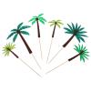 Cabilock 24Pcs Felt Coconut Tree Cake Topper Adornment for Hawaiian Beach Theme Party Summer DIY view 1