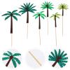 Cabilock 24Pcs Felt Coconut Tree Cake Topper Adornment for Hawaiian Beach Theme Party Summer DIY view 3