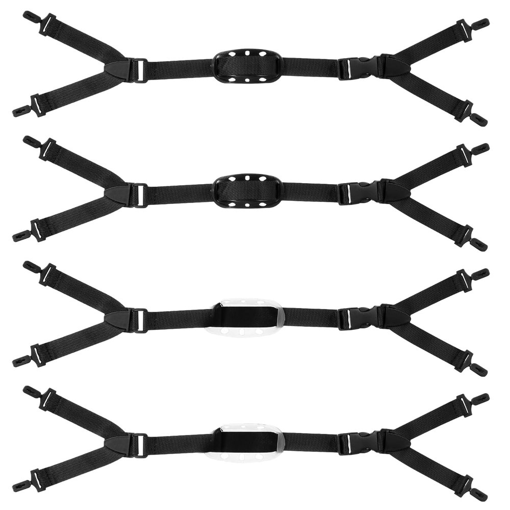 4-Point Hard Hat Chin Strap, Universal Safety Helmet Strap Replacement with Quick Clip Design, White Adjustable Chin Strap for Hard Hats (4 Pcs)