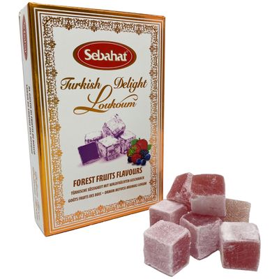 Sebahat Turkish Delight Lokum in Gift Box (Forest Fruit Flavour, 200g) 12 Pieces