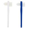 FOYTOKI Denture Cleaning Brush Double Sided Toothbrush 2pcs Set White and Blue T-Shape False Teeth Cleaner for Oral Care and Denture Hygiene view 1
