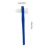 Anneome Denture Brush False Teeth Cleaner Dual Heads T-Shaped Denture Cleaning Brush with Firm Nylon Bristles and Retainers Easy Control Long Non-Slip Handle view 2