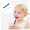 Anneome Denture Brush False Teeth Cleaner Dual Heads T-Shaped Denture Cleaning Brush with Firm Nylon Bristles and Retainers Easy Control Long Non-Slip Handle view 3