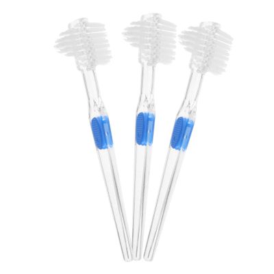 SOESFOUFU 3-Pack Double-Sided Denture Brush for False Teeth Cleaning False Teeth Cleaner Soft Bristles for Daily Oral Hygiene