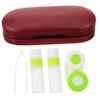 MOLUCKFU Red Double Layer Lens and Eyeglass Case with Dual Bottles Portable Travel Lens Kit for Myopic Glasses Storage view 1