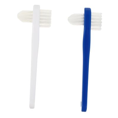 2pcs Dual Head Denture Brush, ABS Nylon Cleaning Toothbrush
