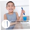 2pcs Dual Head Denture Brush, ABS Nylon Cleaning Toothbrush view 3