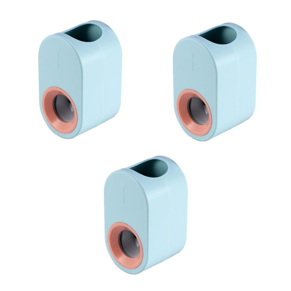 minkissy 3pcs Wall Mounted Toothpaste Squeezer Holder for Bathroom Automatic Dispenser Hand Toothpaste Squeezer for Washroom Use