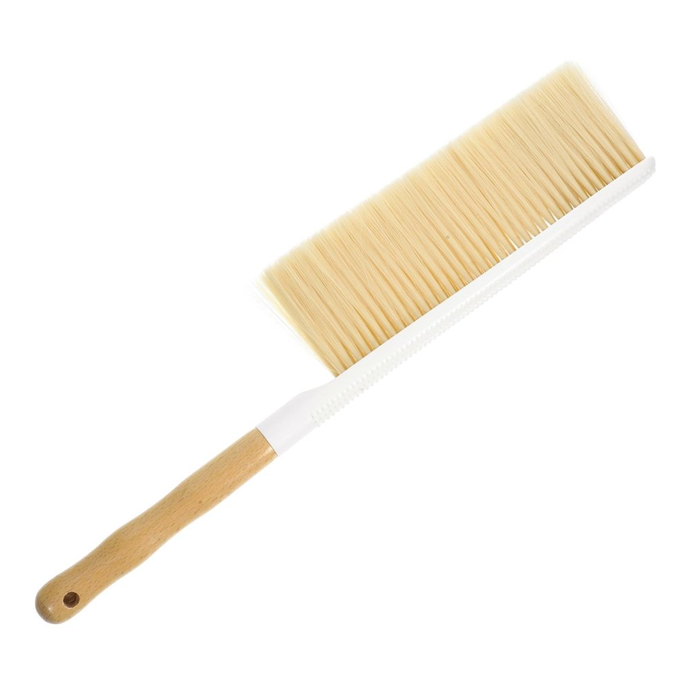 Baluue Wooden Duster Brush Soft Bristles Hand Broom for Household Cleaning Bed Couch Dusting Brush Long Handle Suitable for Car and Bathroom Cleaning