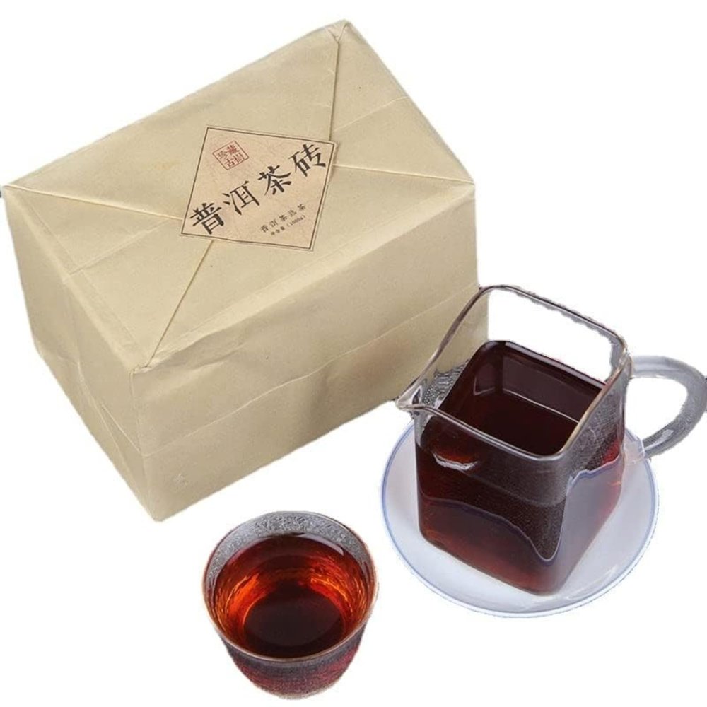1000g Aged Dry Stored Puerh Ripe Tea, Yunnan Pu'er Ancient Tree Tea Brick, Choice of Quality 35.27oz