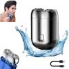 New Model Mini Dual-Head Electric Shaver, Mini Razor Dual Head Portable, Double Head Razor, Pocket Size Washable Electric Razor, Double-Ring Magnetic Cutter (Silver) view 1