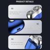 New Model Mini Dual-Head Electric Shaver, Mini Razor Dual Head Portable, Double Head Razor, Pocket Size Washable Electric Razor, Double-Ring Magnetic Cutter (Silver) view 3