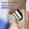 New Model Mini Dual-Head Electric Shaver, Mini Razor Dual Head Portable, Double Head Razor, Pocket Size Washable Electric Razor, Double-Ring Magnetic Cutter (Silver) view 4