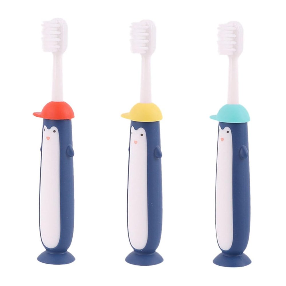KOMBIUDA 3pcs Manual Cartoon Boys and Girls Toothbrush for Boy Girl's Teeth Cleaning Soft Bristles Girl Dental Care for Year Olds Random Color