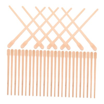 ASAKKURA 100pcs Single Use Wax Sticks Wooden Oval Top Hair Removal Wax Applicators for Body Nose Lip Personal Care