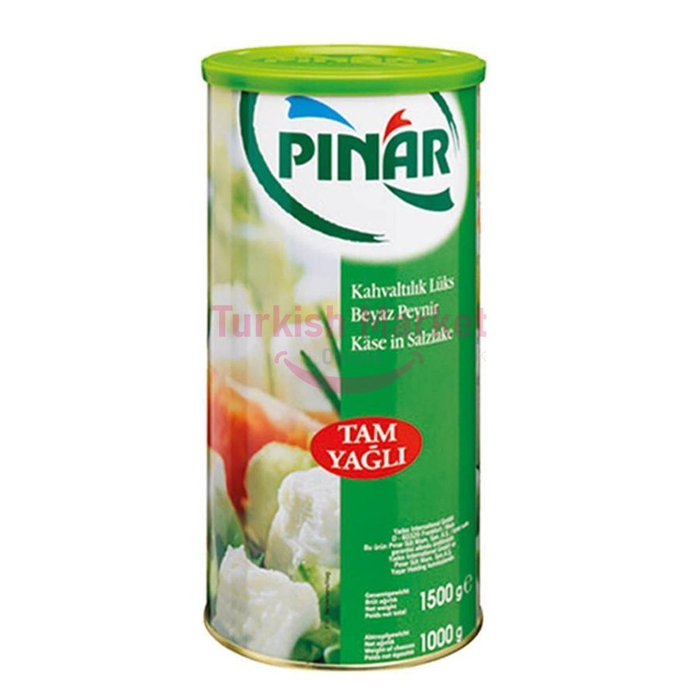 Pinar Premium Full Fat Breakfast Lux White Cheese Tam Yagli Kahvaltilik Beyaz Peynir Net 1000 Gr by TOM