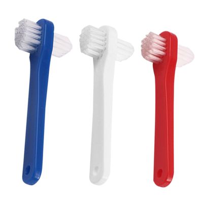 minkissy 3pcs Portable Fake Teeth Toothbrush Denture Cleaning Brush Soft Bristles for Home Use and Travel