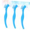 BEBEMOKO False Teeth Brush Dental Toothbrush for False Teeth Double-Sided Cleaning Brush with Non-Slip Handle for Home Use 6Pcs view 3